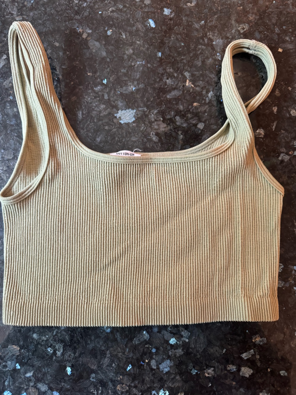 Cotton On Ribbed Tank Crop Top - Green